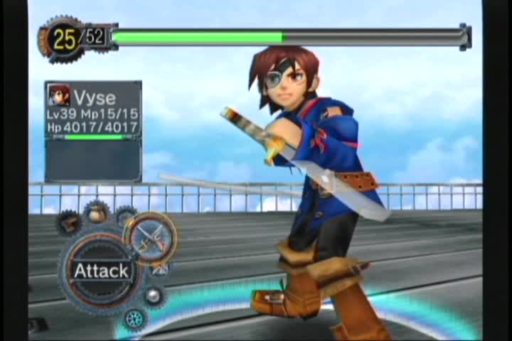 A screenshot of a battle in Skies of Arcadia