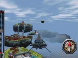 A skyship heads towards some floating islands